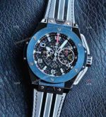 Hublot Big Bang Unico Ferrari 45mm 7750 Movement Stripe Leather Band Watch